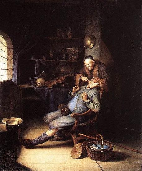 Gerrit Dou The Extraction of Tooth Sweden oil painting art